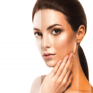 Whitening tanning effect